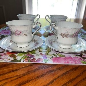 Paragon Rose Ballet Fine Bone China Cups and Saucers